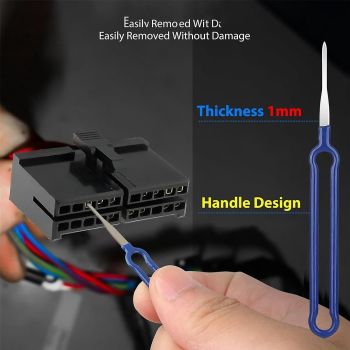 36PC Terminal Removal Tool Kit Pin Extractor, Terminal Stripping Kit, Electrical Wire Connector, Made of Metal, Blue Color, 36 Pcs Pack