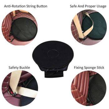 Car seat cushion, 360 degree rotatable, non-slip, for the elderly—max, Replacement Part, Made of Abs, Black Color