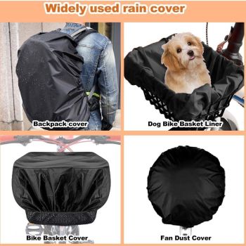 Compatible Bicycle basket rain cover, pack of 2. Waterproof Black for baskets - suitable for, Easy to Use, Good Performance