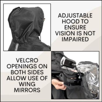sets Luxury poncho for mobility scooter - Lightweight rain with window Universal fit (163 x 141 cm) Ideal for protection against Replacement Part