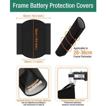 Heavy Duty Replacement - Bike Battery Protective Cover - 2 Pieces - Waterproof e - bike battery cover, 2 Pcs Pack