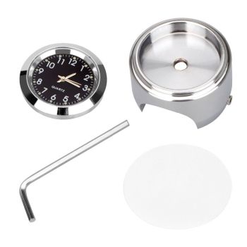 Durable High Quality Analog watch for motorbikes, mopeds and bicycles, Made of Aluminum, Black Color, Perfect Fit