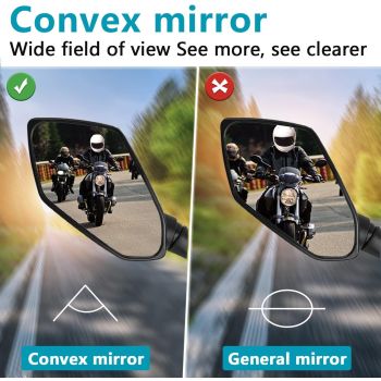 Sturdy Heavy Duty Compatible Motorcycle mirror, pair of universal rearview mirrors, suitable, Clear Color, Top Quality