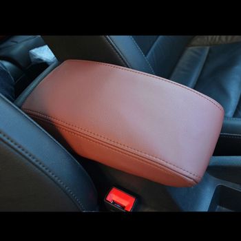 Car Armrest Seat Box Cover Car Interior Accessories Auto Armrest Cov, Replacement Part, Made of Leather, Black Color