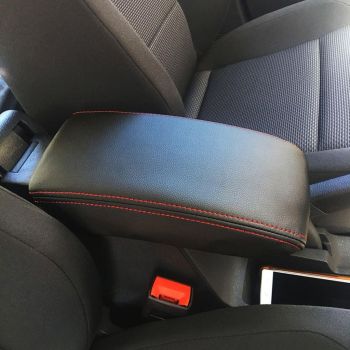 Replacement Car Armrest Seat Box Cover Car Interior Accessories Auto Armrest Cover, Made of Leather, Black Color