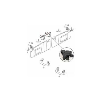 Pack - Compatible with Audi A4 A5 S5Q3 Q5 Car Sun Visor Clip Fastener Bracket 8U0857562A (Black), Made of Plastic