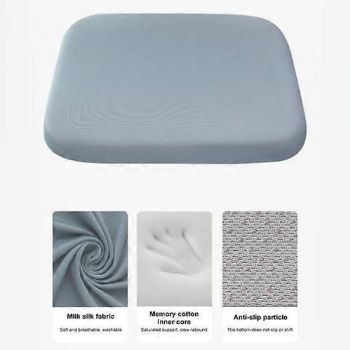 Compatible Memory Foam Seat Cushion with Strap, Slow Recovery, All Seasons, Non-Slip, Washable - Perfect dark gray Large_tfrf