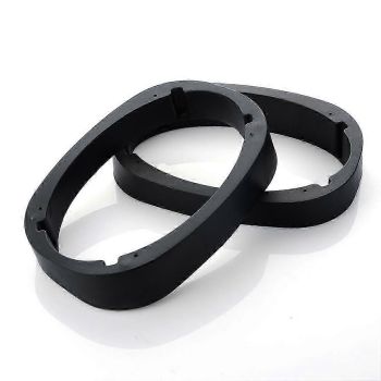 2 pcs Universal 6x9 Car Speaker Spacers Adapter Bracket Mounting Plate Ring Holder, Plastic material, wireless audio upgrade, Black Color