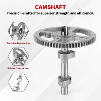 Camshaft Kit for B&S Garden Tractor Riding Mower Camshaft Replacement, ABS + Metal material, automotive replacement use