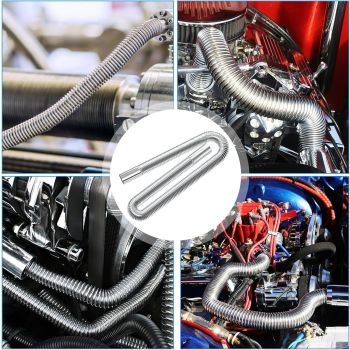 Air heater hose, 300 cm Diameter 2.5 cm stainless steel exhaust pipe, parking heater pipe with 2 hose clamps, for parking heater 300CM