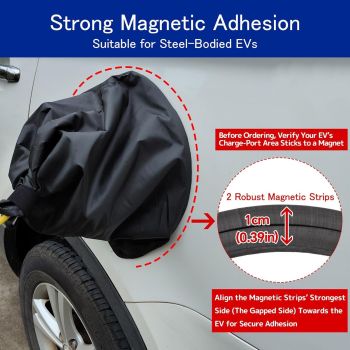 EV Charging Port Charging Protector, Electric Car Charging Connector Protector, Outdoor, Silver/Carbon Fiber Color Options