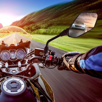Universal Rearview Mirrors for Motorcycle - Side Mirror - Mirror, ABS + Steel material, direct exterior replacement