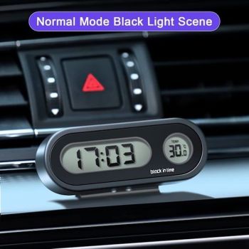 2-in-1 Digital Car Clock with Thermometer compatible with Dashboard, Pack, automotive replacement use, vehicle maintenance accessory, Blue Color