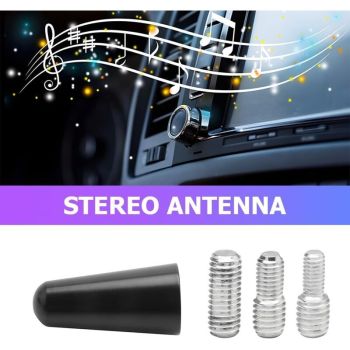 Short Car Antenna, Universal Amplified Car Radio Short Antenna, 3cm Short Rod Roof Stereo Antenna for Car, Carbon Fiber Color
