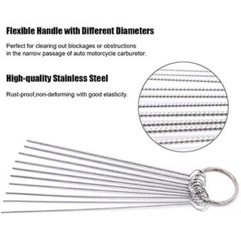 Carburetor Cleaning Kit Cleaning Needles Brushes Cleaning Tools, Stainless Steel + Steel material, car washing and detailing