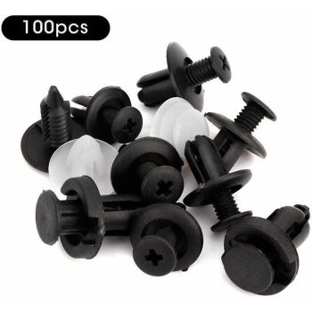 100 pcs Universal Door Trim Clip, Plastic Car Push Rivet Kit Door Card Panel Trim Clips Bumper Fastener Retainer
