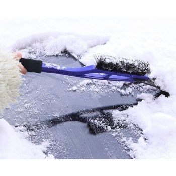 Snow Brush & Ice Scraper Car Brush - 2 in 1 Snow Brush Shovel Removal Automatic Snow Removal Car Windshield Clean Tools, Aluminum + Plastic material