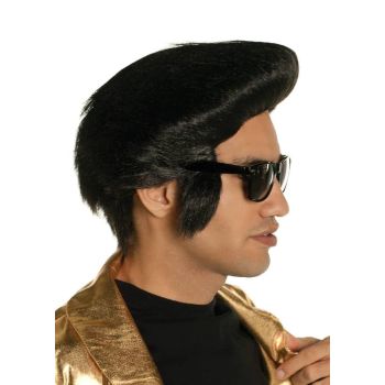 King of Rock Mens Black Pompadour Costume Wig