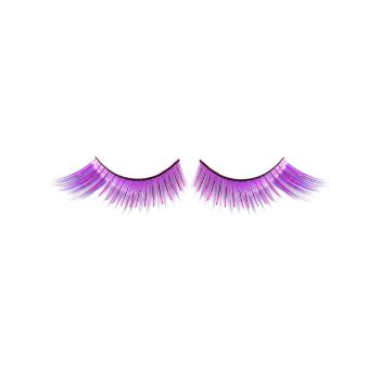 Winged Purple False Eyelashes with Tinsel Highlights