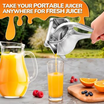 Aluminum Alloy Fresh Fruit Juice Extractor - Hand Juicer Squeezer, Non-Slip Ergonomic Grip, Easy to Use & Clean, 23.5cmLength with 0.6L Capacity - Efficient Extraction of Citrus, and Other Fruits23.5*14*10.3cm