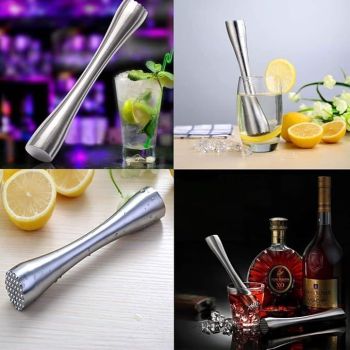 7.9" 200MM Stainless Steel Sturdy Cocktail Muddler, Professional Well Made Dishwasher Safe Muddler Bar Tool