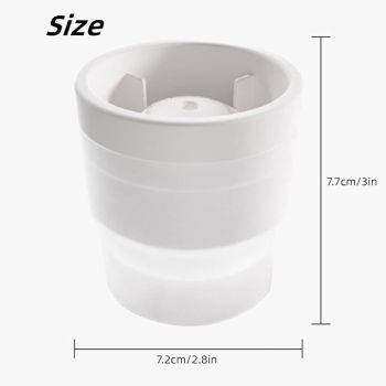 Ice Ball Maker Mold - Set of 3, Round Ice Cube Mold, 2.4 Inch Sphere Ice Cubes for Whiskey, Cocktails, Bourbon (3, White)