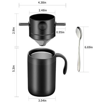 500ml Camping Coffee Maker Pour Over Coffee Maker Set，Camp Pour Over Set，Portable Coffee Kit for Travel, Camping, Offices, Backpacking three-piece set