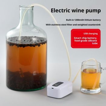 Portable Food Grade USB Electric Auto Siphon self priming Pump for bottling Home Brew Wine,Beer,Beverages and Kombucha,Rechargeable Wine Transfer Pump Kit with 3m hose,No Mess Leak