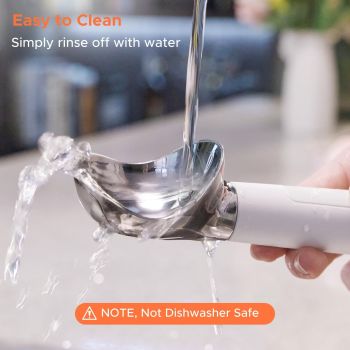 Heated Ice Cream Scoop, Rechargeable Electric Warming Scooper, Heats to for Hard Ice Cream,  Waterproof, Easy for Seniors & Kids (White，17.8*4.3cm)