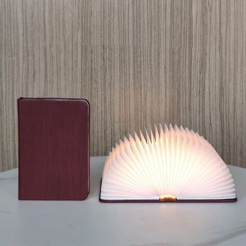 Wooden Book Lamp, Foldable Paper Books Light, Novelty Lighting 360° Bookshaped Night Light,  Paper Lantern for Bookish Decor & Book Lovers Gifts, Christmas Gifts Choice（10.5*14.5*3.8cm)