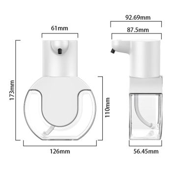 Automatic Foaming Soap Dispenser 420ml Foaming Hand Sanitizer Touchless Wall Mount with 4levels Adjustable Free Touch Electric Soap Dispenser （12.6*6.1*17.3cm)
