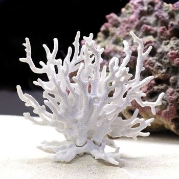 2pcs Artificial Aquarium Coral Ornament Plastic Fish Tank Plants Decoration for Aquarium Landscape （white+blue）