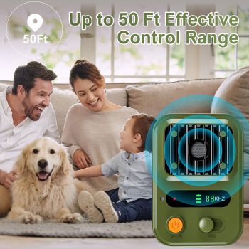 Anti Barking Device for Dogs, Rechargeable Ultrasonic Dog Control Devices Up to 50 Ft Range with 3 Modes,Silencer Sonic Barking Deterrent Indoor/Outdoor Safe for Dog & People green