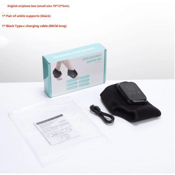 Cordless Foot and Ankle Massager with Heat, Ankle Heating Pad Wrap with Massage, Ankle Massager for Pain Relief, 3 Heat & Vibration Settings, Auto Shut-Off  1pcs black 17*1cm