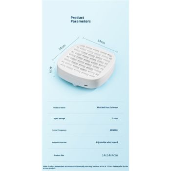 Nail Dust Collector, Cordless Dust Collector Nail Tech, Compact Powerful  Nail Vacuum Fan Rechargeable Dust Pedicure for Home, White（white）