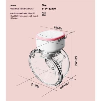 Upgraded Wearable Breast Pump, Hands-Free Design with Extended Battery Life & LED Display, Double Electric Portable Pump with 5ModesPink