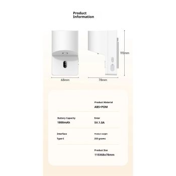 Automatic Induction Toothpaste Dispenser Wall Mounted for Bathroom,1800mAh Rechargeable,4 Gears Electric Toothpaste Squeezer Dispenser for Kids and Adults (White)