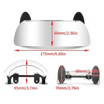 Motorcycle Mirrors 180 Degree Wide-angle Safety Rear View Mirror Blind Spot Side Mirror for Motorcycle, Scooters, Cars, Aircrafts, Boats