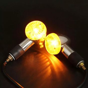 4pcs Motorcycle Turn Signals Bullet Front Rear Lights, Light Rear Indicator Blinkers Universal Fits (Retro turn signal)