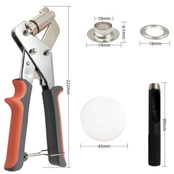 Heavy Duty Grommet Tool Kit, 500 pcs 10mm Grommets, Eyelet Tool, Press for Tarp, Grommet Kit, Fabric, Banner, Canvas, Leather, Tents, Vinyl