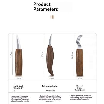 Wood Carving Tools Set - Wood Carving Knife Kit for Beginners, Adults, and Kids, Includes 3  Knives for DIY Woodworking and Carving Enthusiasts（Flat handle six piece set）