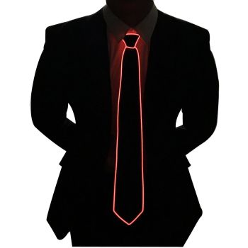 Led Tie Light Up Ties Novelty Necktie For Men LED Light Up Ties Costume Accessory Light Up Neckties（Red）