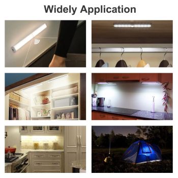 Motion Activated RV Step Lights, 10 LED Battery Operated Motorhome Motion Sensor led Light Strip, Magnetic Night Light Bar for Motorhome Travel,Travel Trailers, Camper (2 Pack)
