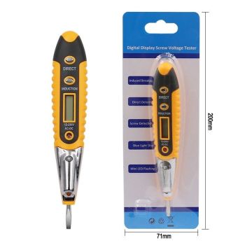 Test Screwdriver, Voltage Detector Pen Light Circuit Tester Electric Test Pen Screwdriver  Contact Induction LED with Light  12V-220V 1pcs