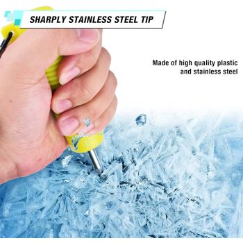 2pcs Ice Picks for Ice Fishing Safety Picks Awls with Emergency Whistle with Lanyard Breaking Tools Accessories for Rescue Signaling Skating, Skiing, Sledding or Walking on Ice.
