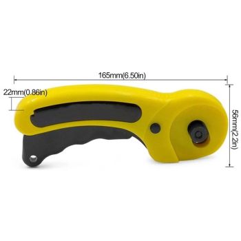 45mm Ergonomic Rotary Cutter  - Rotary Fabric Cutter w/Blade Cover & Squeeze Trigger for Quilting, Sewing, Crafts,  yellow