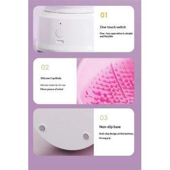 Pink Electric Makeup Brush Cleaner Machine, Silicone Brush Cleaner Machine Beauty Blender Cleanser For Beauty Makeup Brushes, Christmas Halloween Valentine's Day Gifts for Your Girls