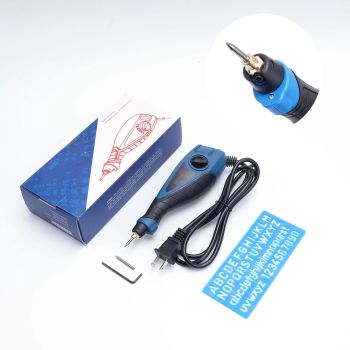 Engraver Pen, 25W 6 Speed Engraving Pen for Metal, Wood, Glass and Plastic, Handheld Engraving Etching Tool with Tungsten Carbide Steel Bit and Hex Key Ink blue 220V