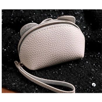 Leather Coin Purse Leather Elephant Keychain Wallet Small Coin Pouch with Keychain Leather Wallet Cute Elephant Gifts for Girls Women