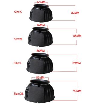 Bell Boots for Horses 1 Pair Protect Against Hoof Impact Trauma, Rubber Bell Boots Horse Care for Turnout, No Rub Design Wrap Hook and Loop